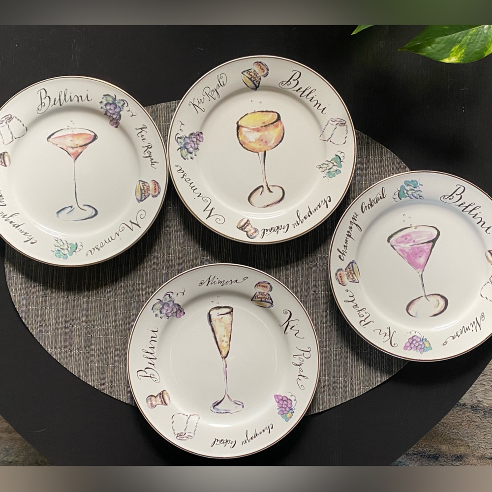Elegant Rosanna Bellini Cocktail Plates Set